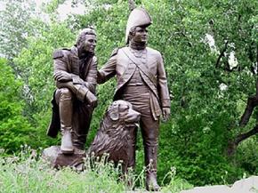Lewis and Clark with dog